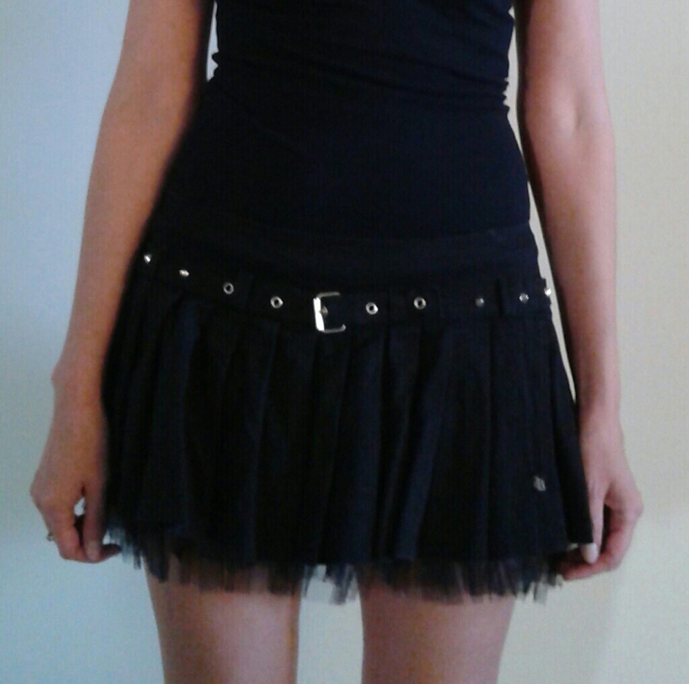 Black goth skirt with studded belt